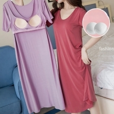 17169931720_pZYHWomen-s-Pajamas-with-Chest-Pads-Short-Sleeve-Robe-Sexy-Korean-Retro-Dress-with-Thin-Chest__30277.jpg