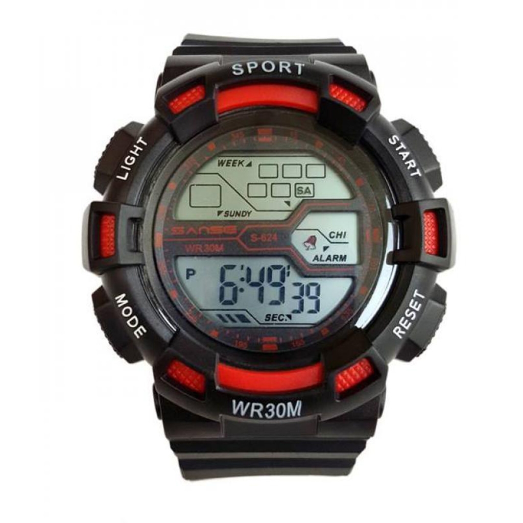 Buy Sports Watch For Men - Black & Red in Pakistan  