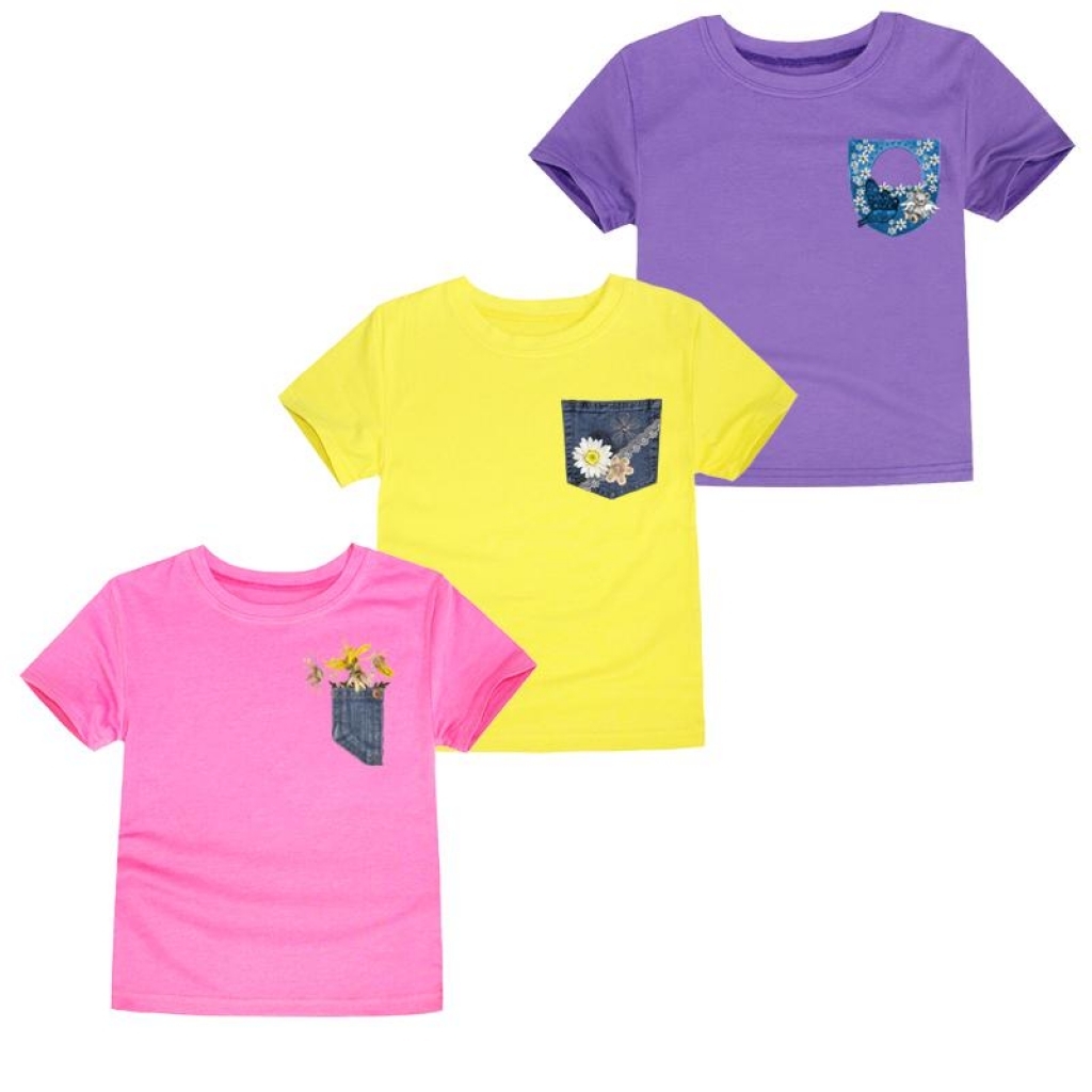 Buy Pack Of 3 Digital Pocket Printed T-shirts For Girls in Pakistan ...