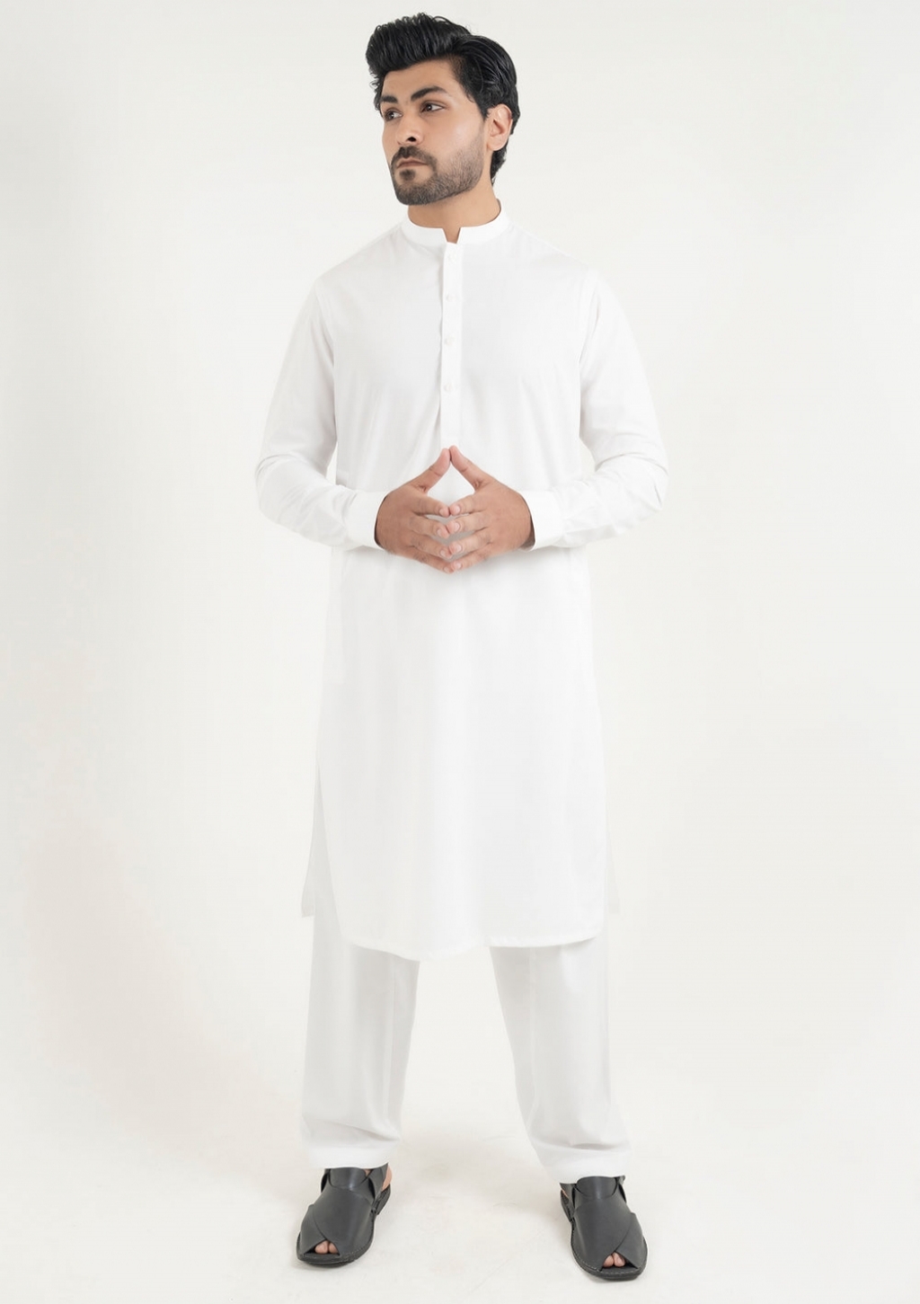 Buy Midas Men Fine Wash and Wear Pearl white Shalwar Kameez-Ban-by ...