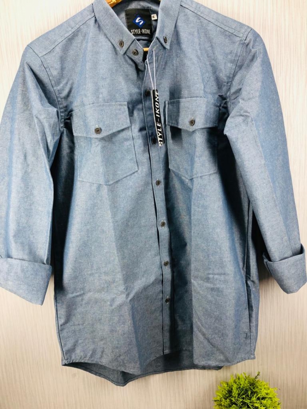 Buy Men's Cotton Denim Blue Plain Dress Shirt in Pakistan | online ...