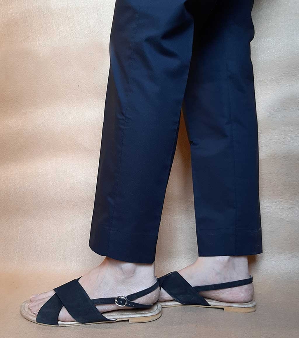 Buy Navy Blue Stretchable Cotton ladies trousers Pant by ZARDI in